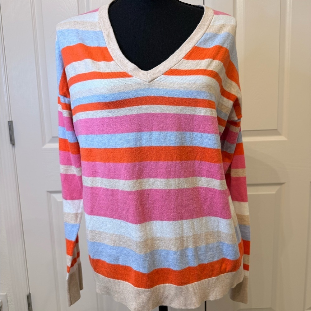 GAP Colorful Striped V-Neck Sweater - Picture 4 of 7